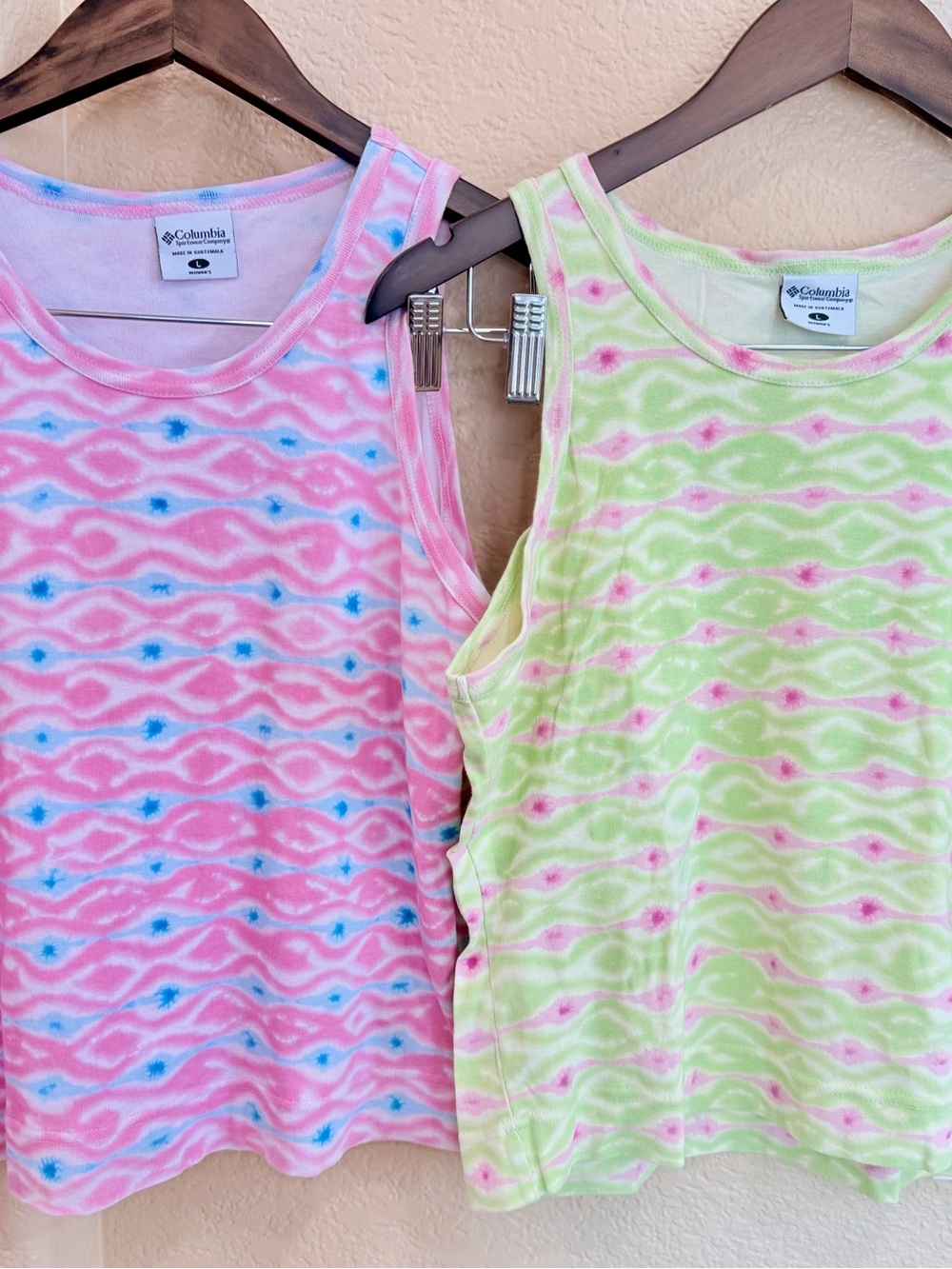 Columbia women / teen ' Tie-Dye Tank Tops — Pink, Blue & Lime